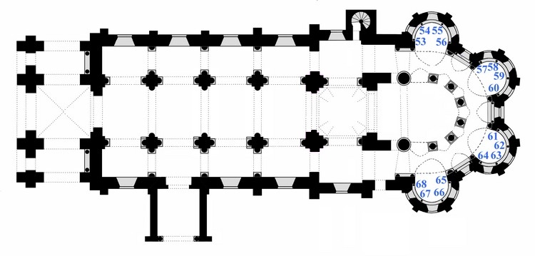 Plan des chapiteaux des chapelles