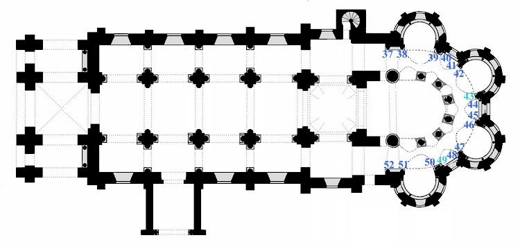 Plan des chapiteaux du clocher