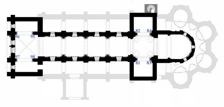 Plan des chapiteaux de la nef